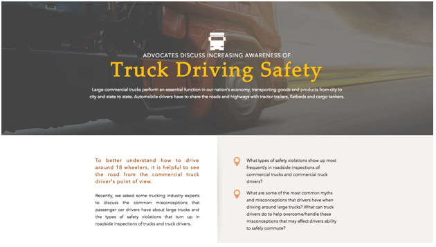 Truck driving safety