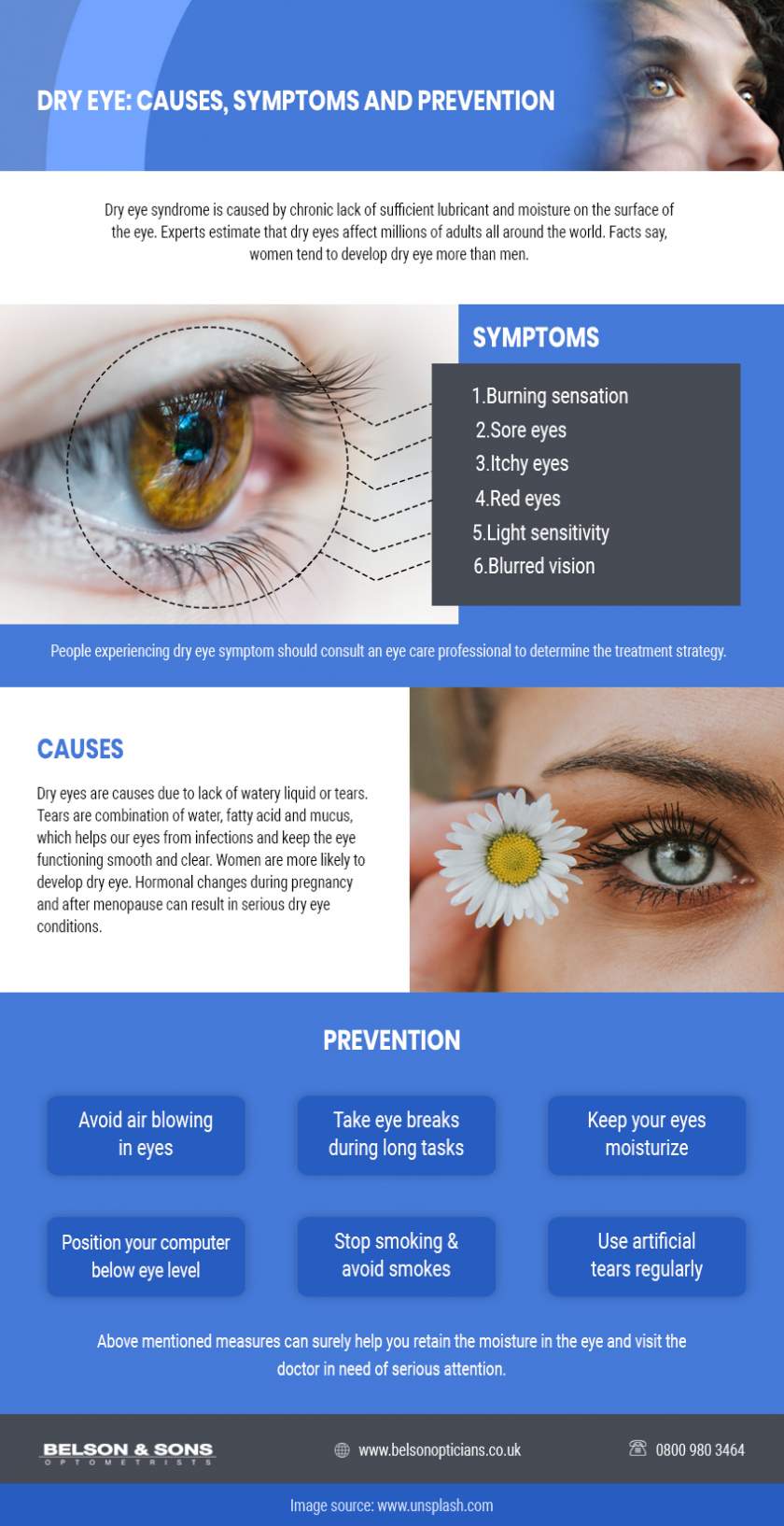Dry Eyes Symptoms, Causes and Prevention
