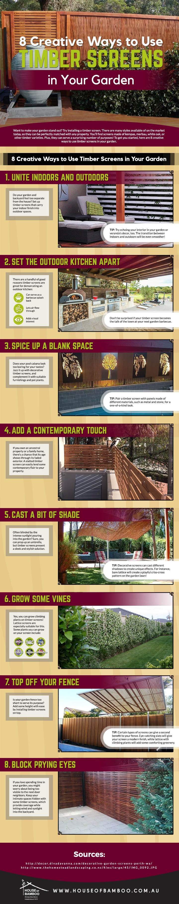 Creative Ways to Use Timber Screens in Your Garden
