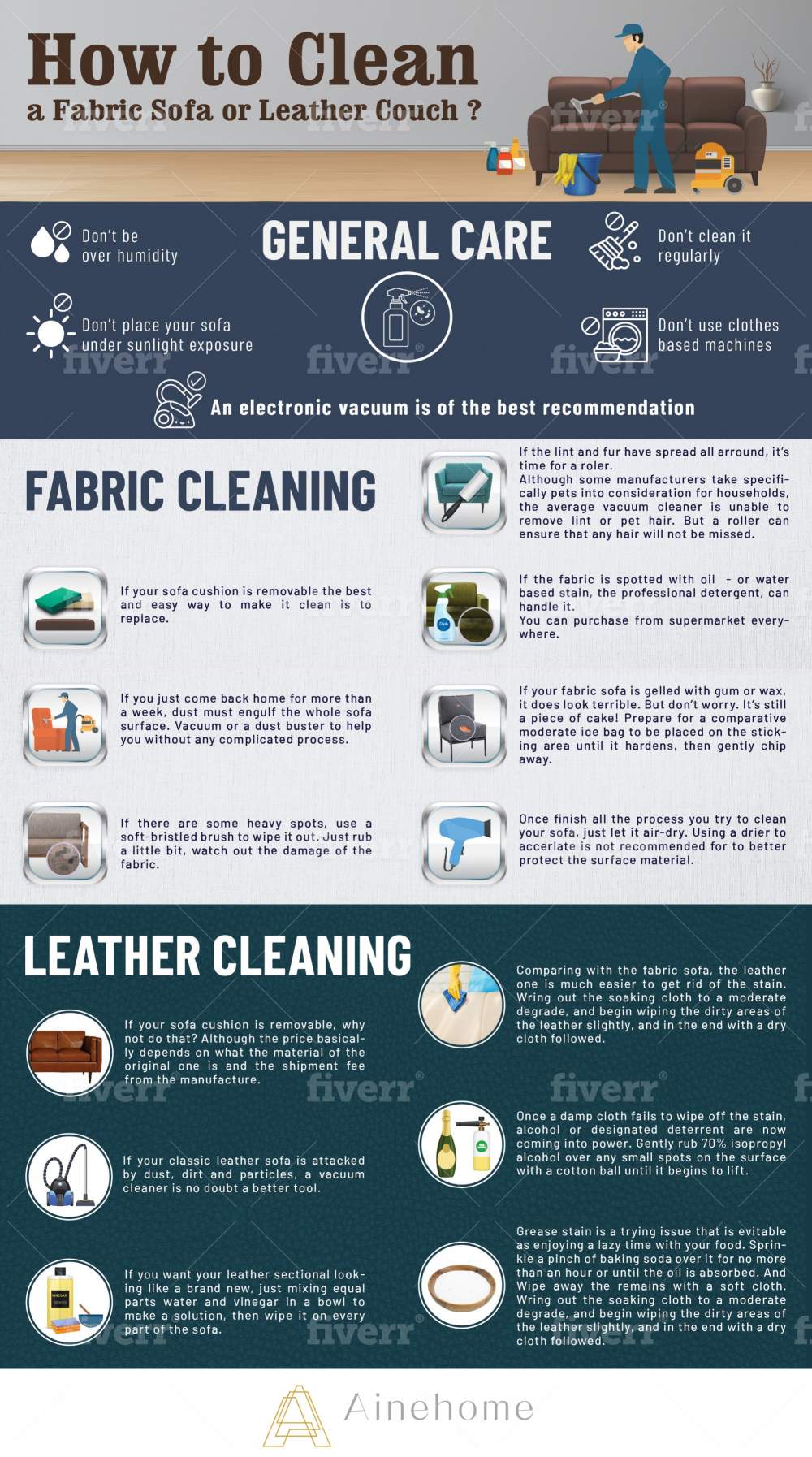 How to Clean a Fabric Sofa or Leather Couch