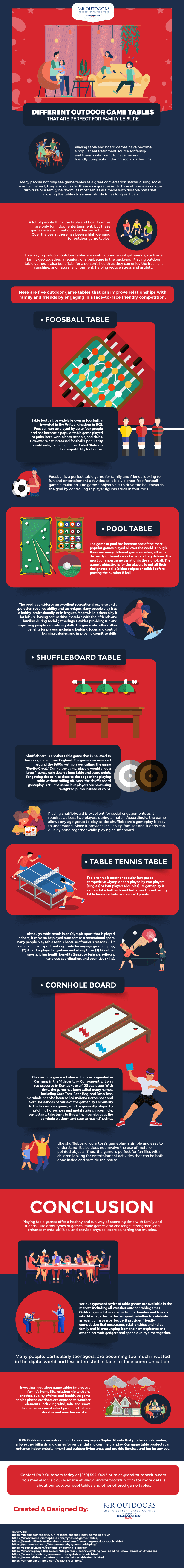 Different Outdoor Game Tables