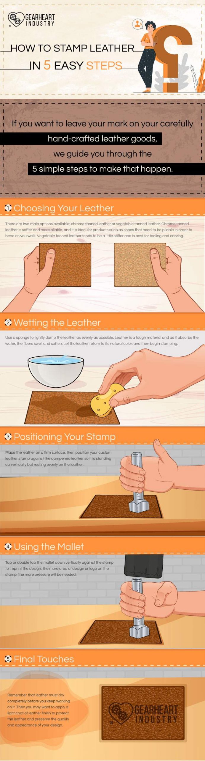How To Stamp Leather With A Custom Stamp And A Mallet