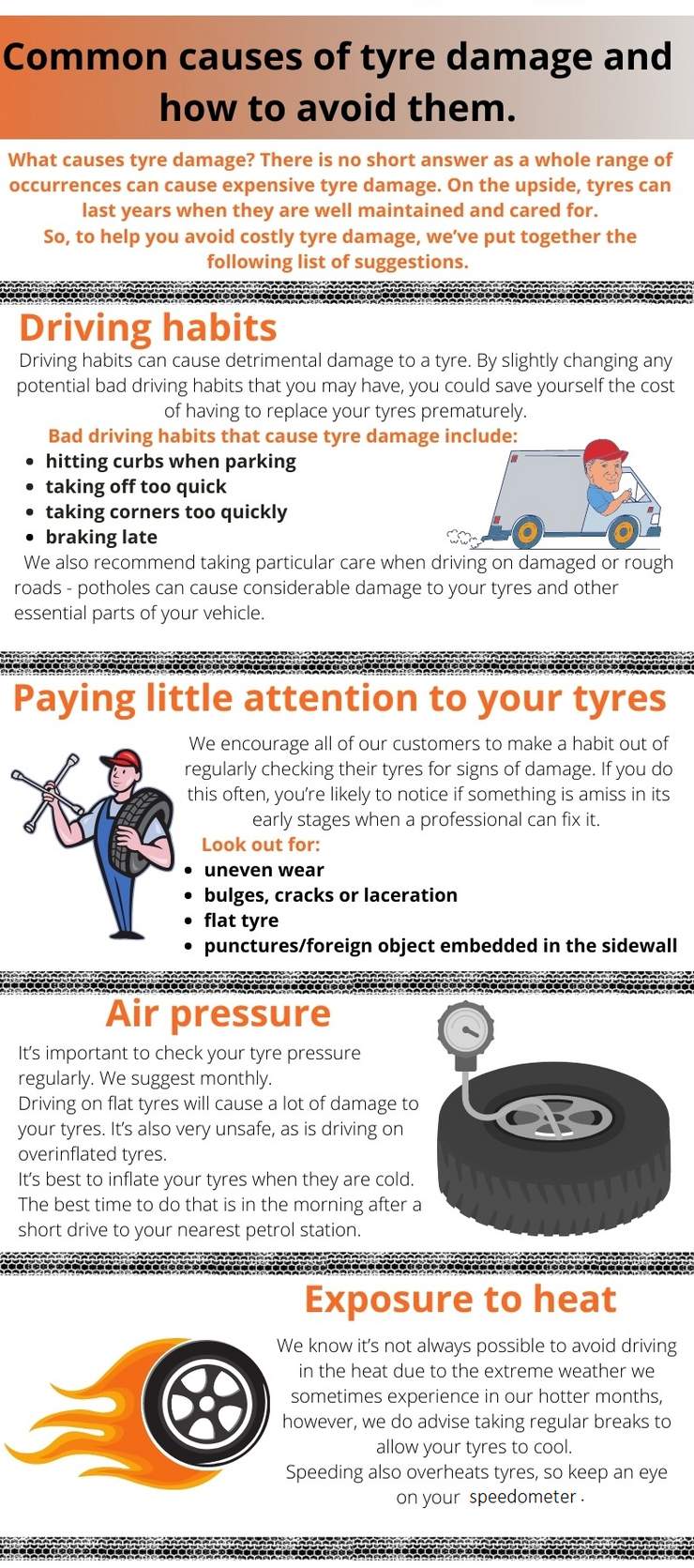 common causes of tyre damage and prevention